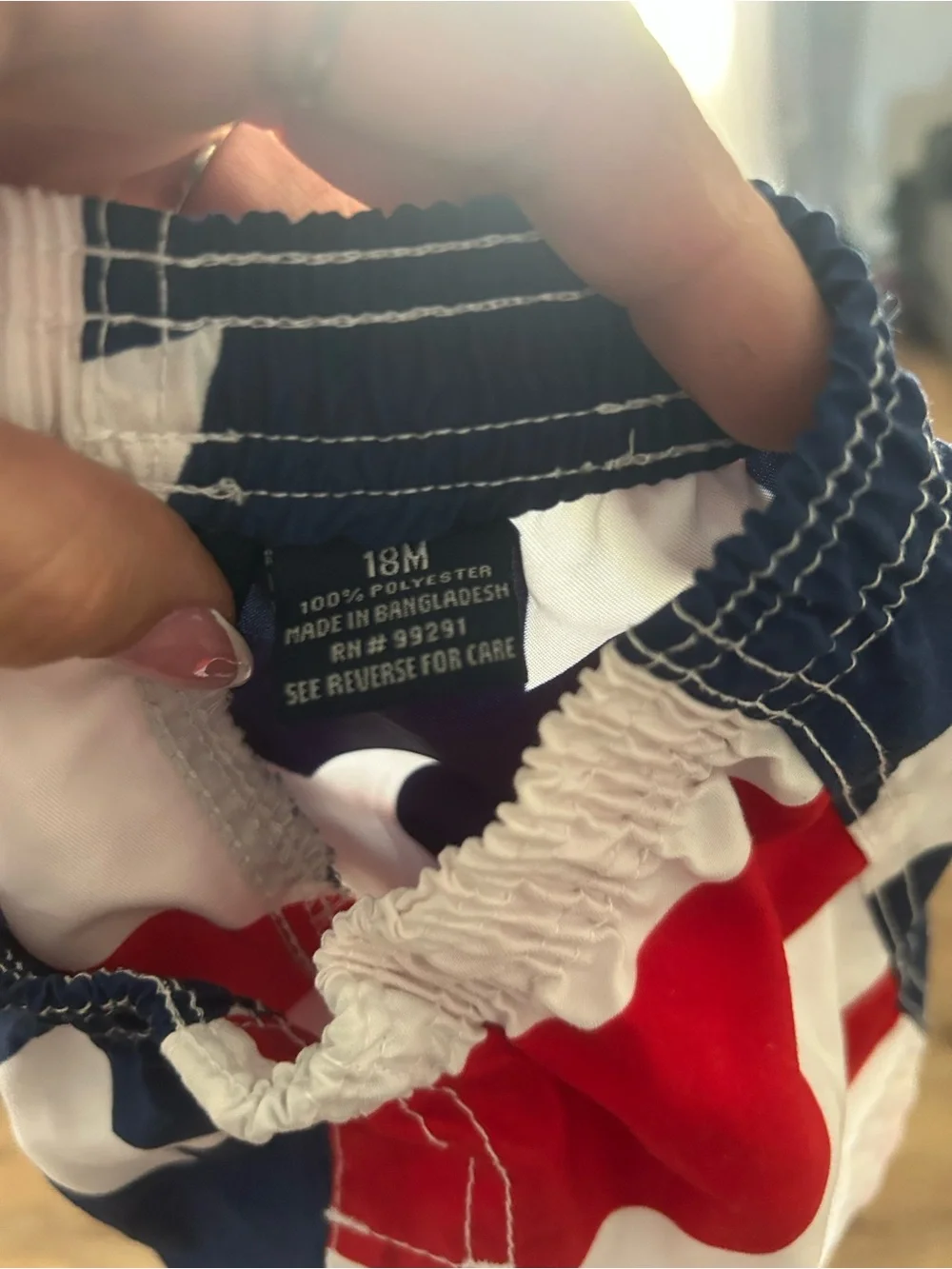 Patriotic Stars & Stripes Swim Shorts - Red White Blue
